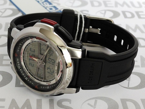 Casio watchband AQF-100 W-7BVW Tide Graph Black Resin  / Watchband
