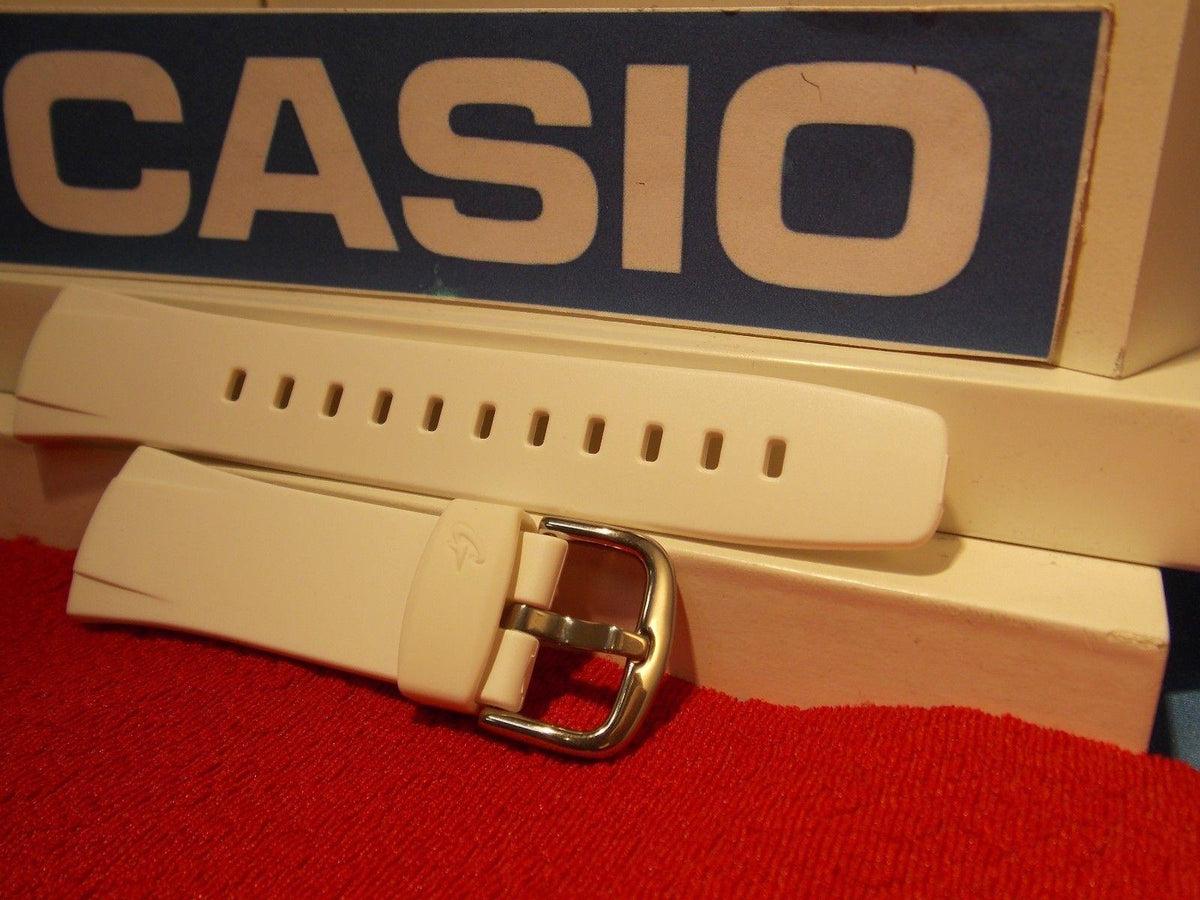 Casio watchband BG-90, BGT-200 Baby-G Gloss White Resin  Steel buckle