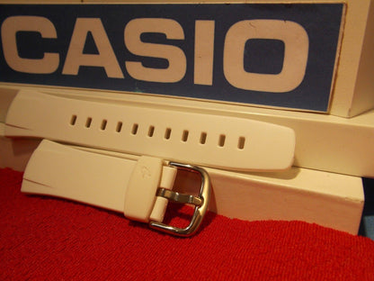 Casio watchband BG-90, BGT-200 Baby-G Gloss White Resin  Steel buckle