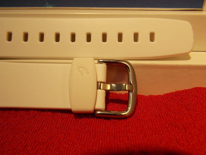 Casio watchband BG-90, BGT-200 Baby-G Gloss White Resin  Steel buckle