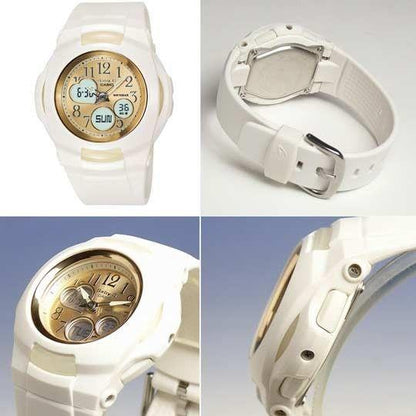 Casio watchband BG-90, BGT-200 Baby-G Gloss White Resin  Steel buckle