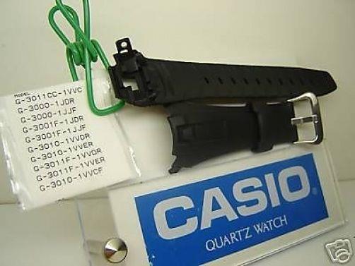 Casio Watchband G-3011, G-3000, G-3001, G-3010 G-Shock Black Resin Strap