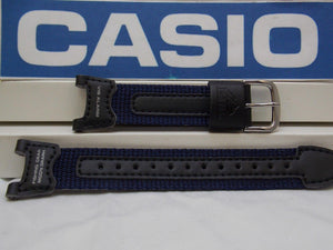 Casio watchband PRS-400 B-2 blue Leather/Nylon .Fishing Gear Moon Graph