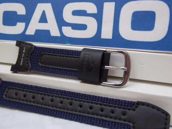 Casio watchband PRS-400 B-2 blue Leather/Nylon .Fishing Gear Moon Graph