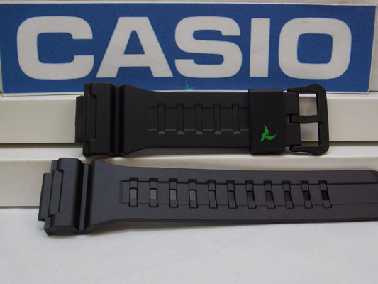 Casio Watchband STL-S100. Black Rubber Strap for Tough Solar Lap Memory 120