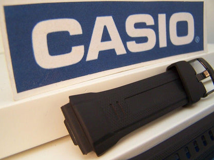 Casio Watchband WV-58. Black Resin Wave Ceptor Strap