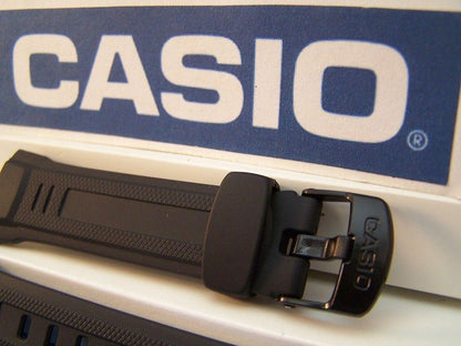 Casio Watchband WV-58. Black Resin Wave Ceptor Strap