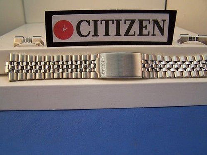 Citizen watchband AD6060 20mm Stainless Steel Curved End Logo Bracelet