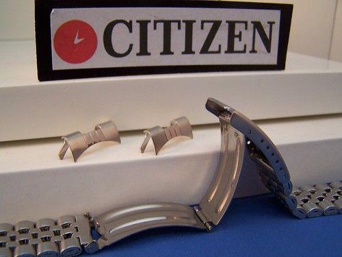 Citizen watchband AD6060 20mm Stainless Steel Curved End Logo Bracelet