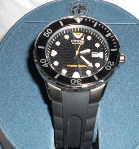 Citizen watchband BN0070 -09e. Pro Divers 300m  Eco Drive Black Rubber