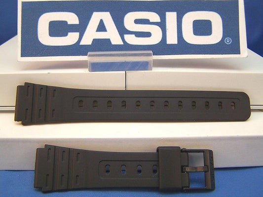 Casio Watchband W-59, W-85, JC-30, W-64. 18mm Black Rubber Sports Strap