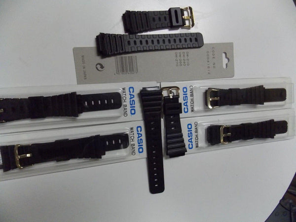 Casio Watch Bands SIX: DW-210,DW-240,DW-260,DW-270.Black Strap w/GoldTn buckle