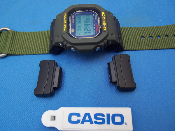 Casio Watch Parts DW-5600E,DW-6900 Loop Thru Lugs. Pair w/Spring Bars Black