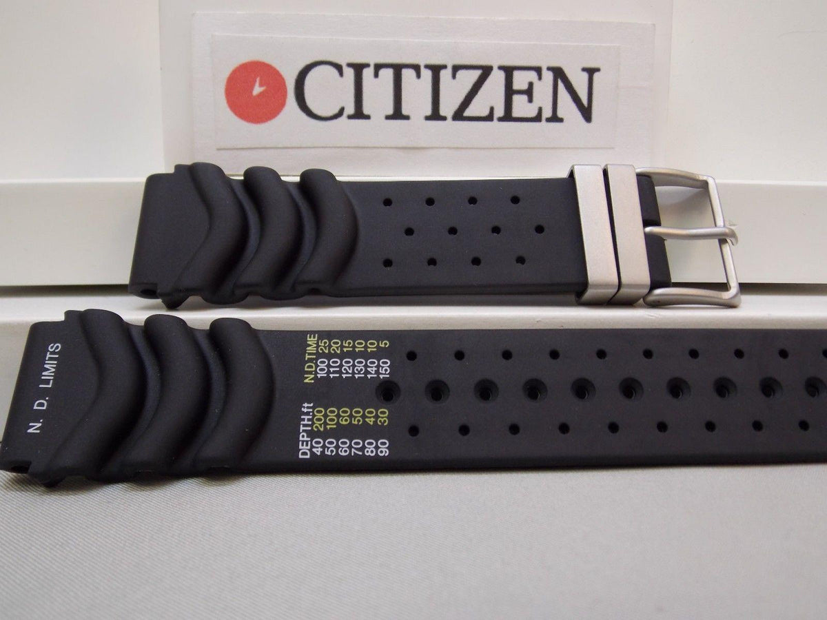 Citizen Watchband.Hyper Aqualand 20mm Wide 24mm at Shoulder Silver Logo Buckle