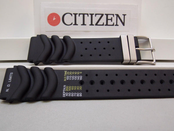 Citizen watchband.Hyper Aqualand 20mm Silver Tn Buckle Register Printed in Feet