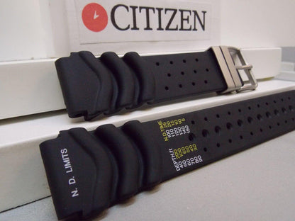 Citizen Watchband.Hyper Aqualand 20mm Wide 24mm at Shoulder Silver Logo Buckle