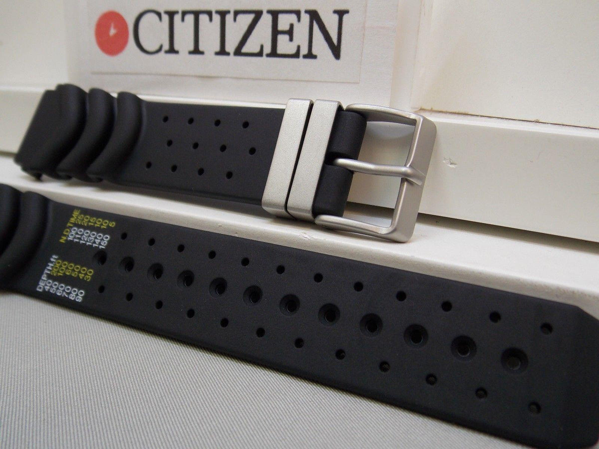 Citizen Watchband.Hyper Aqualand 20mm Wide 24mm at Shoulder Silver Logo Buckle