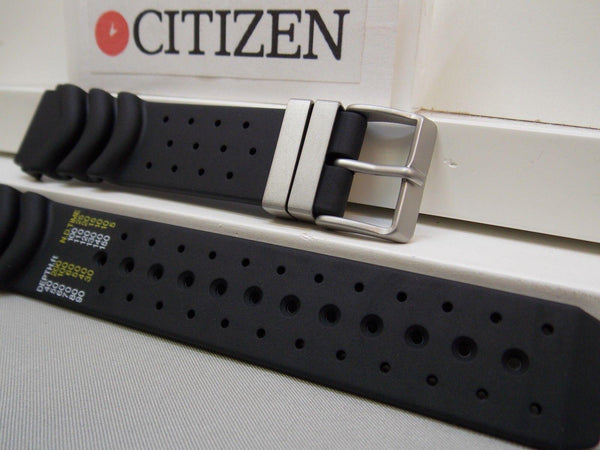 Citizen watchband.Hyper Aqualand 20mm Silver Tn Buckle Register Printed in Feet