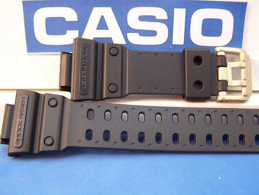 Casio Watchband GXW-56 GB-1V.G-Shock Mud Resist Black Resin Strap gold buckl