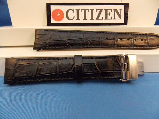 Citizen Watchband BL8000 -03A Black Leather Eco Drive 20mm Curved End Strap