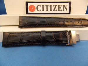 Citizen watchband BL8000 -03A Black Leather Eco Drive 20mm Curved End