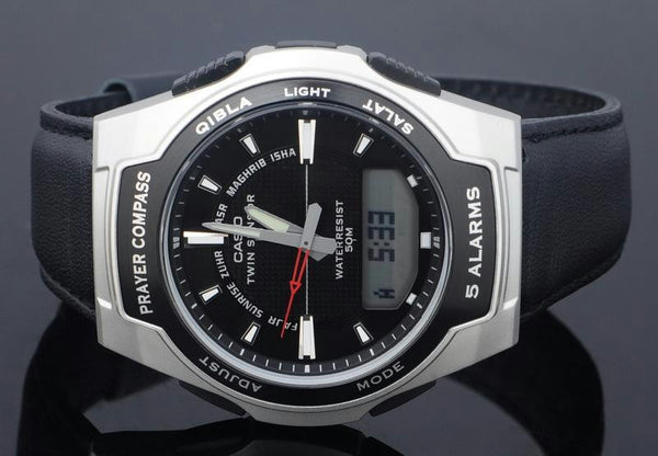Casio watchband CPW-500 HL-1 Leather Black  for Prayer Compass Watch