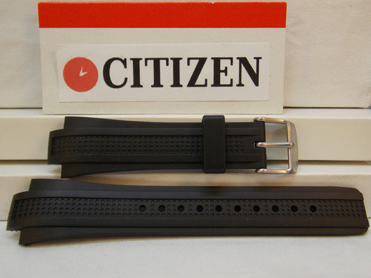 Citizen Watchband AT0786 -07E Original Black Rubber Eco-Drive Chronograph Strap