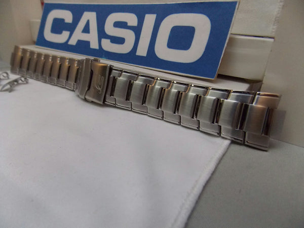 Casio watchband EFA-121 D Bracelet All Steel Silver Tone w P/Button Release