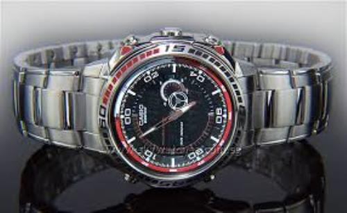 Casio watchband EFA-121 D Bracelet All Steel Silver Tone P/Button WristWatcher