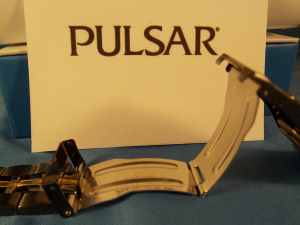 Pulsar watchband PBK003 Black/Gold Tone Bracelet  Back # V072-0050
