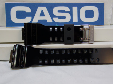 Casio watchband GA-100, GA-110, GA-120, GD-100 black Shiny Resin /Watchband