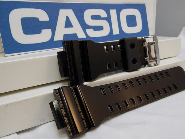 Casio watchband GA-100, GA-110, GA-120, GD-100 black Shiny Resin /Watchband