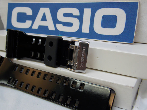 Casio watchband GA-100, GA-110, GA-120, GD-100 black Shiny Resin /Watchband