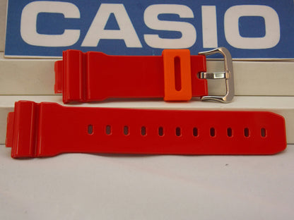 Casio Watchband DW-6900 CB-4 Red w/Orange Keeper G-Shock Strap Watchband