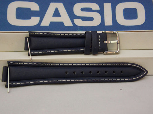 Casio Watchband EF-506 L-7 Dark blue Leather Strap Watchband