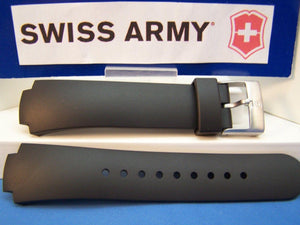Swiss Army Watchband Excursion Mans Black Rubber w/Pins. Strap For Model 24499