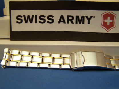 Swiss Army Watchband Mod 20093 Officers Men's Bracelet Two Tone 19mm curved end