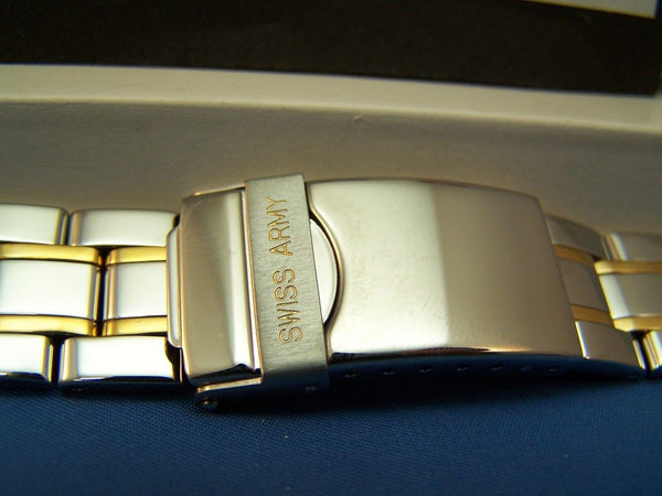 Swiss Army Watchband Mod 20093 Officers Men's Bracelet Two Tone 19mm curved end
