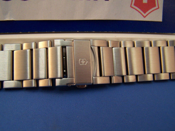 Swiss Army watchband Convoy Bracelet Steel w/Push Button Butterfly Clasp & Pins