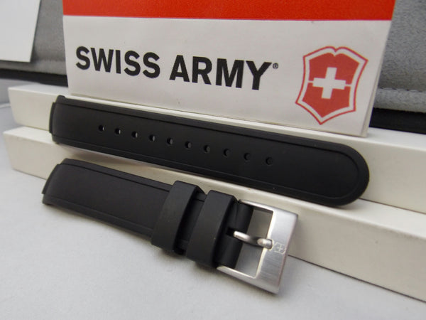 Swiss Army watchband Mans Base Camp Black Silicone Rubber