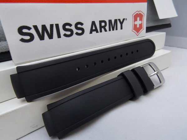 Swiss Army watchband Mans Base Camp Black Silicone Rubber