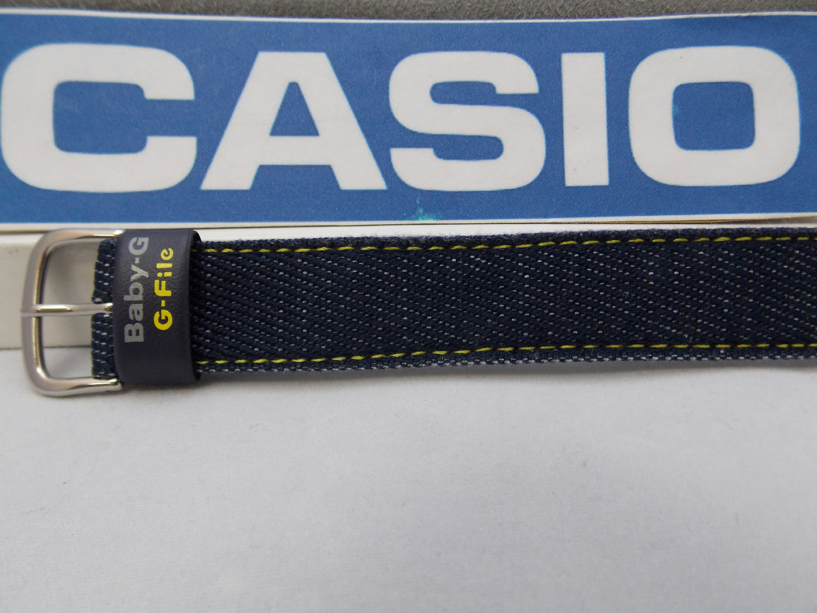 Casio watchband BG-151 Denim Yellow Outline Stitched.One Piece 20mm Baby G File
