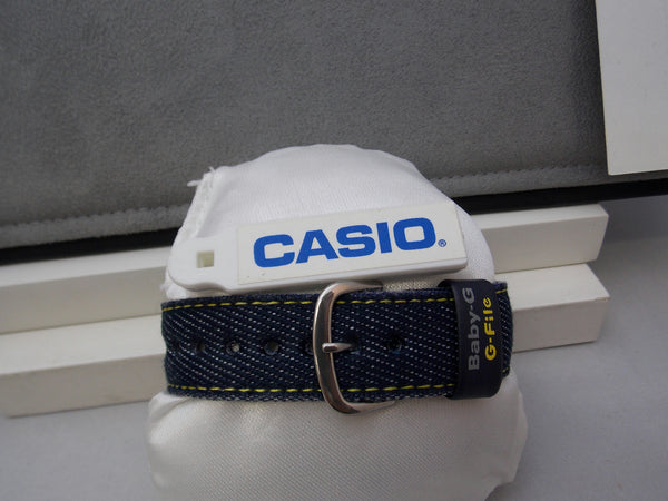 Casio watchband BG-151 Denim Yellow Outline Stitched.One Piece 20mm Baby G File