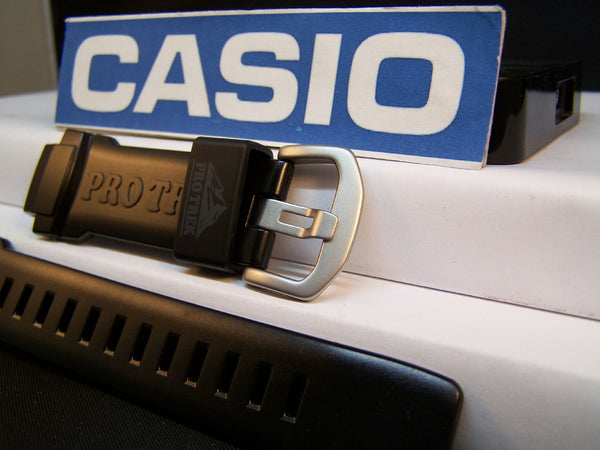 Casio watchband PRW-5050 Polished Shiny Black Resin  / Watchband