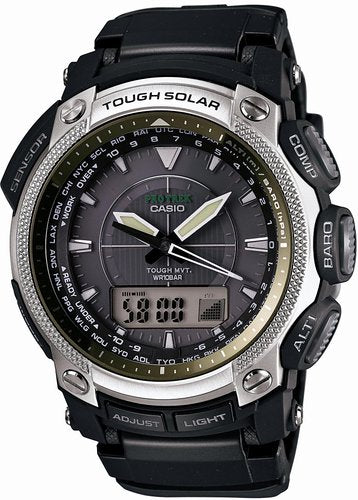 Casio watchband PRW-5050 Polished Shiny Black Resin  / Watchband