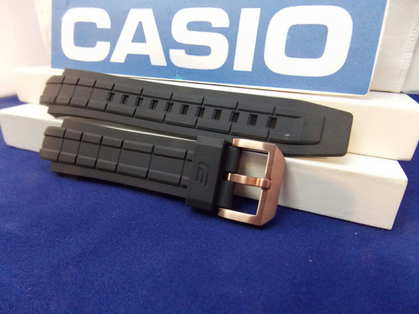Casio watchband EFX-700 & EFX-500 Black Rubber  Edifice w/Bronze Tone bkl