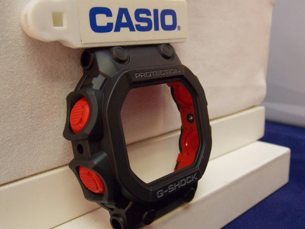Casio Watch Parts GX-56 & GXW-56 Bezel Black Shell w/Red Push Pads