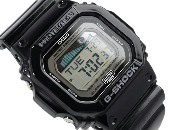 Casio watchband GLX-5600 G-Lide Shiny Black Resin w/Graphics. . Watchband