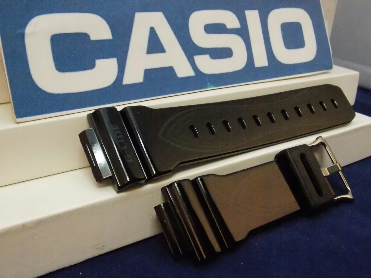 Casio watchband GLX-5600 G-Lide Shiny Black Resin w/Graphics. . Watchband