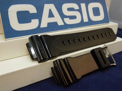 Casio watchband GLX-5600 G-Lide Shiny Black Resin w/Graphics. . Watchband